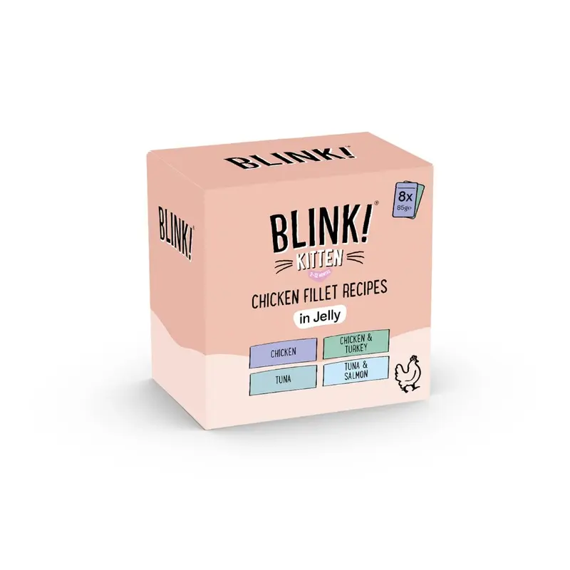 Blink! Kitten Chicken and Fish Pouch Selection in Jelly 8 x 85 g