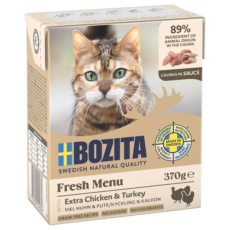 Bozita Tetra Chunks In Sauce 6 X 370G - Chicken & Turkey