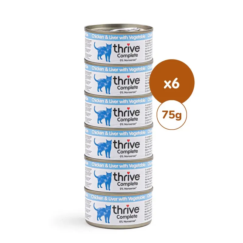 Thrive Chicken And Chicken Liver With Vegetables Complete Wet Cat Food Size 12