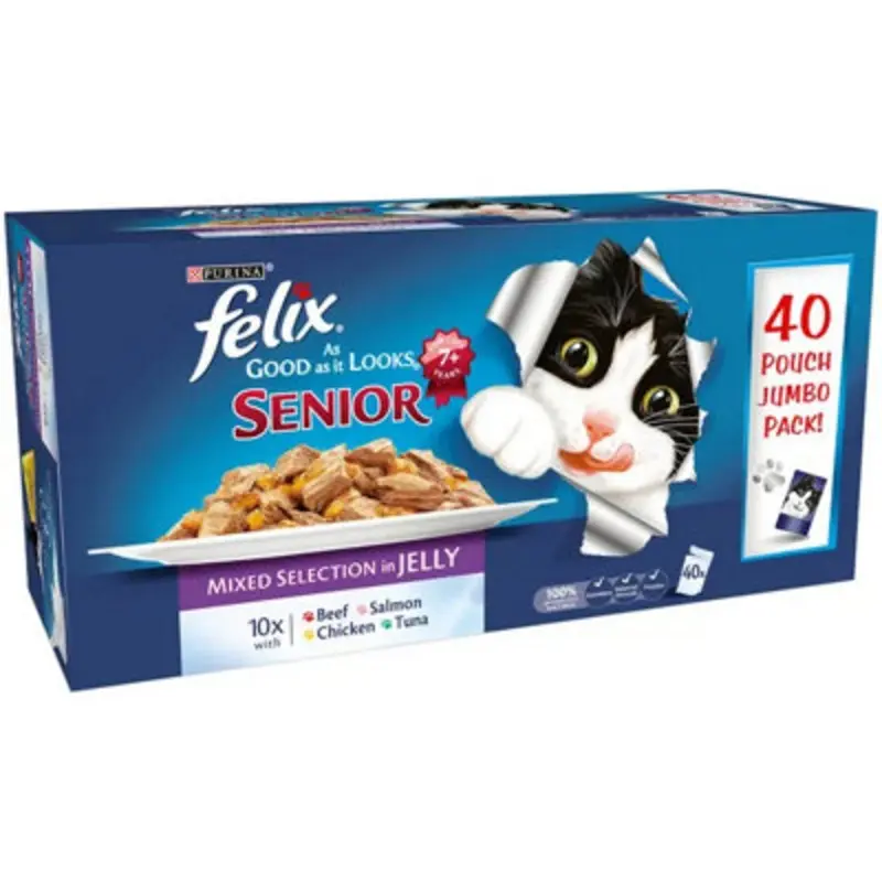 B&Q X 100G Felix Senior Mixed Selection In Jelly Size 40