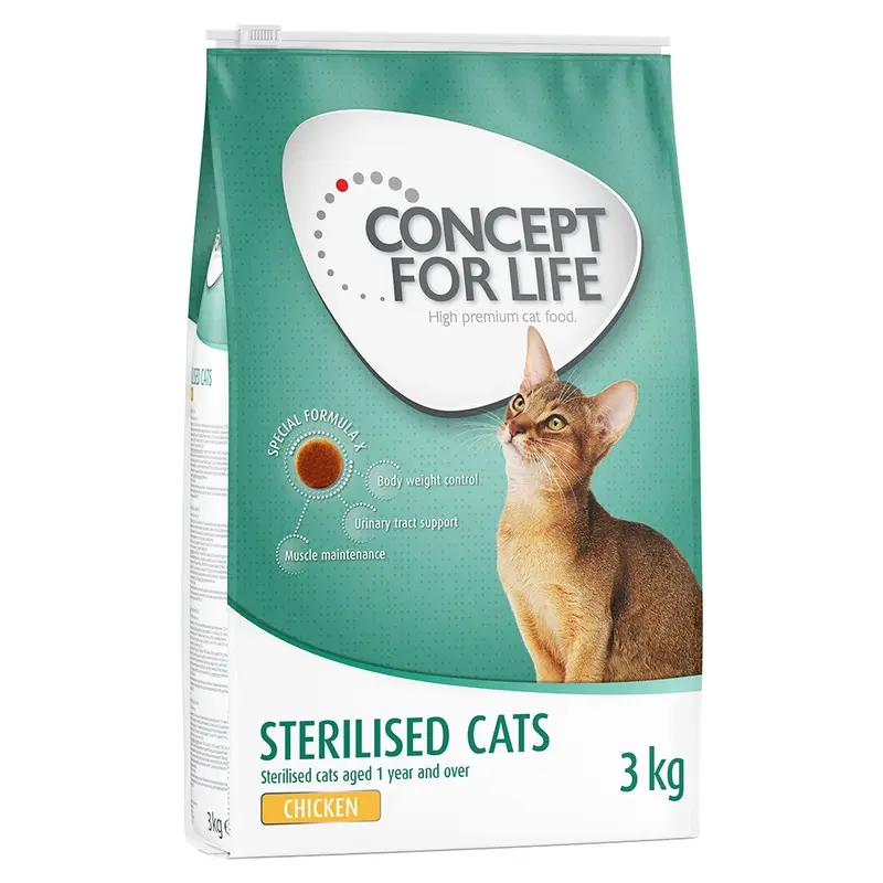 Concept For Life 3Kg Dry Cat Food - Special Price! * - Sterilised - Chicken (3Kg)