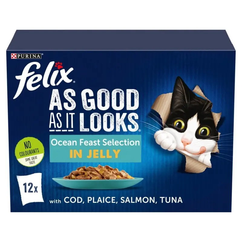 Felix As Good Asitlooks Ocean Feast Selectioninjelly12x100g(Pack Of 4) Size 4