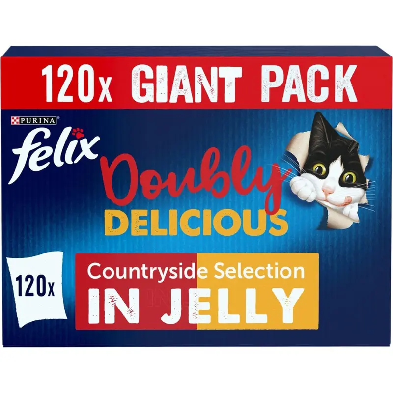 Felix Doubly Delicious Countryside Selection Jelly Wet Cat Food120x85g Size 14