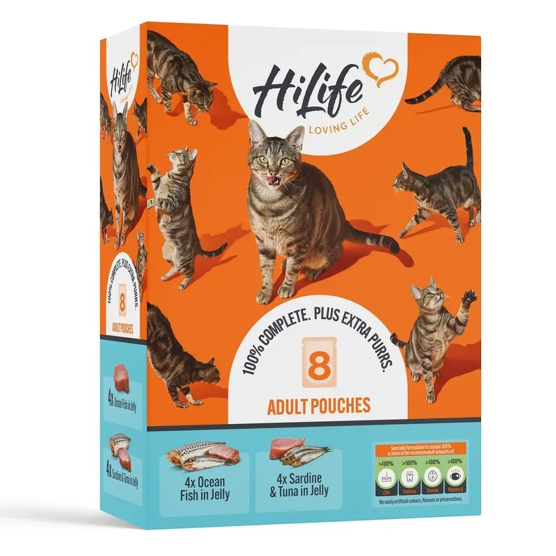 Hi Life Hilife Ocean Fish Recipes In Jelly Adult Cat Food - X 70G Grain Size 8