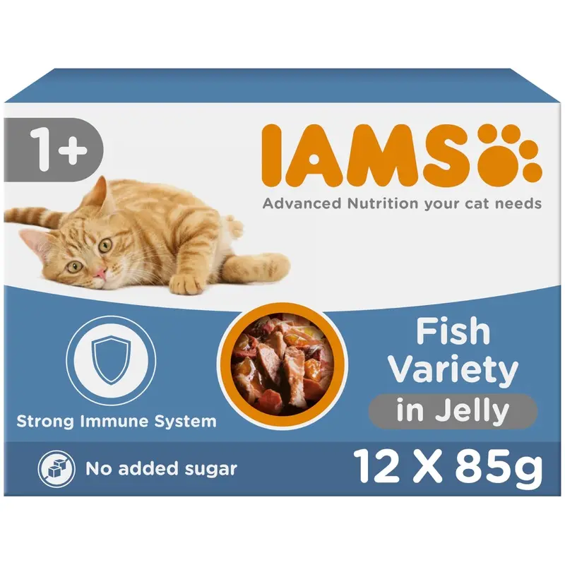 IAMS Adult Wet Cat Food Sea Collection in Jelly 12 x 85g