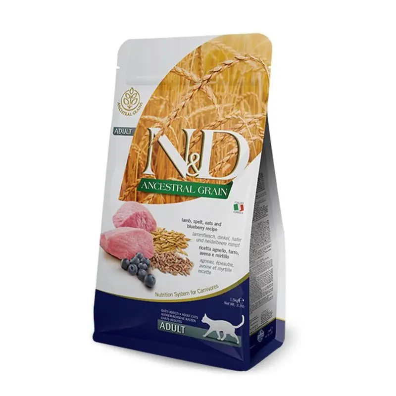 N&D Grain Farmina Cat Ancestral Lamb & Oats Adult Dry Cat Food 1.5Kg