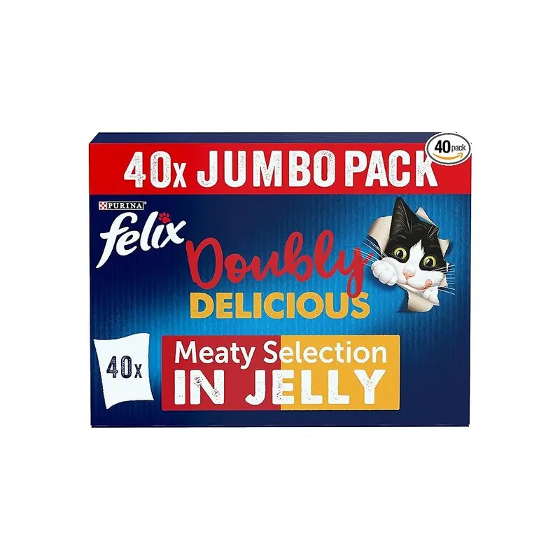 New Felix Doubly Delicious Meaty 40X100g Light Cat Food