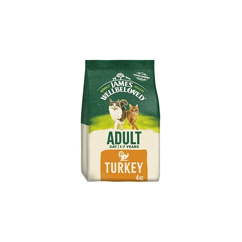 New James Wellbeloved Adult Turkey 4 Kg Bag, Hypoallergenic Dry Cat Food 03Jw7 4Kg