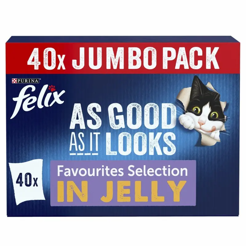 New Felix As Good As It Looks Favourites Selection In Jelly Wet Cat Food 40X85g
