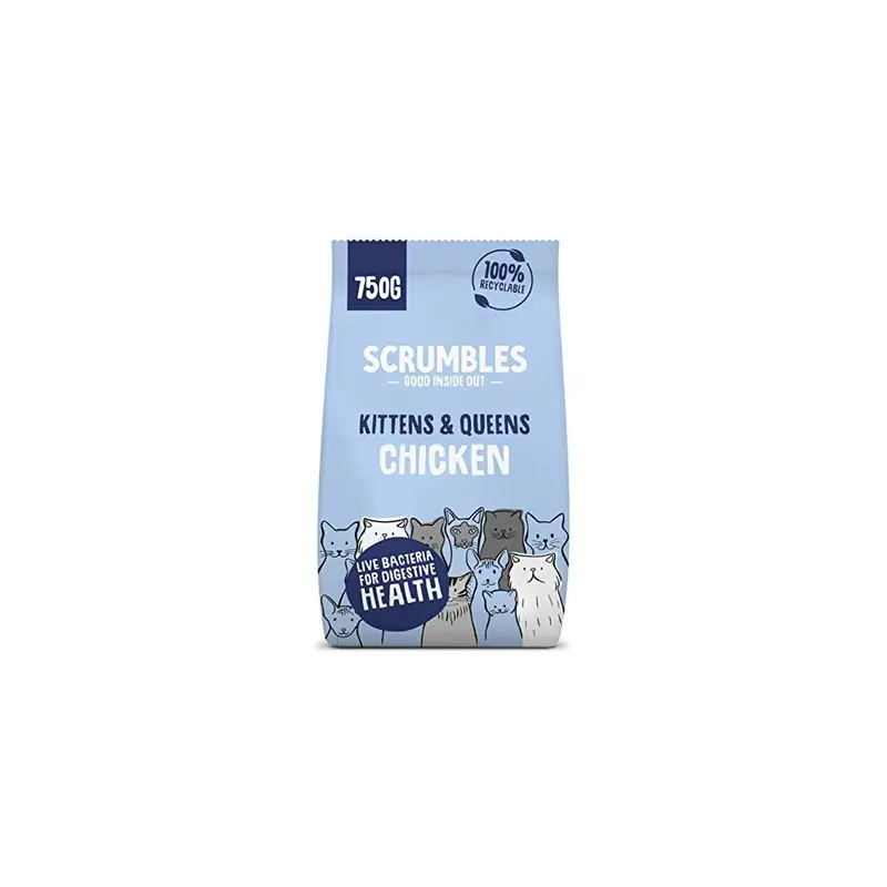 New Scrumbles Complete Dry Kitten Food, Gluten Free Recipe, Ckc-750 750G