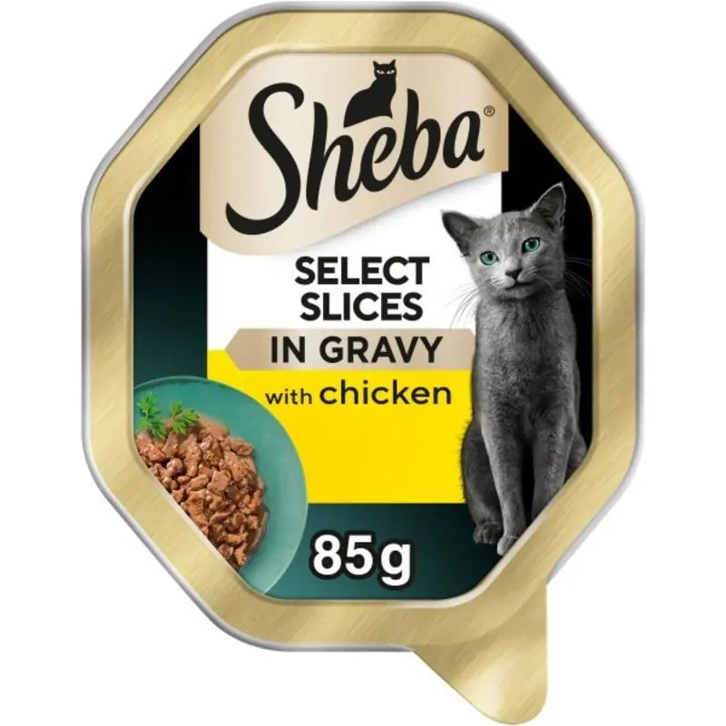 Sheba Select Slices Cat Trays With Chicken In Gravy - X 85G Size 22