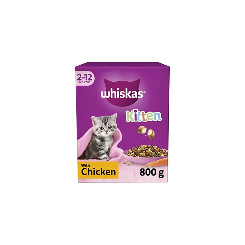 Whiskas Junior Chicken Pack Of X 800 G Bags, Kitten Cat Dry Food Size 5