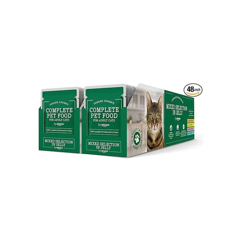 Amazon By Food For Adult Cats Mixed Selection In Jelly 4.8 Kg (48 Packs Of 100G) 4.8Kg