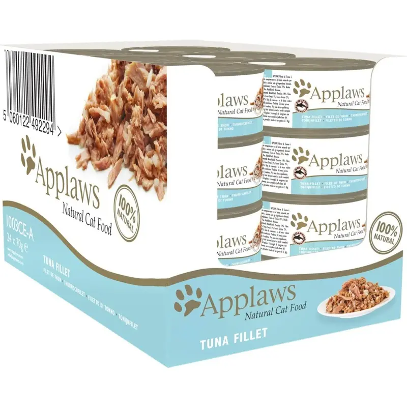 Applaws 100% Natural Wet Cat Food Tuna Fillet 24 X Tins 70G