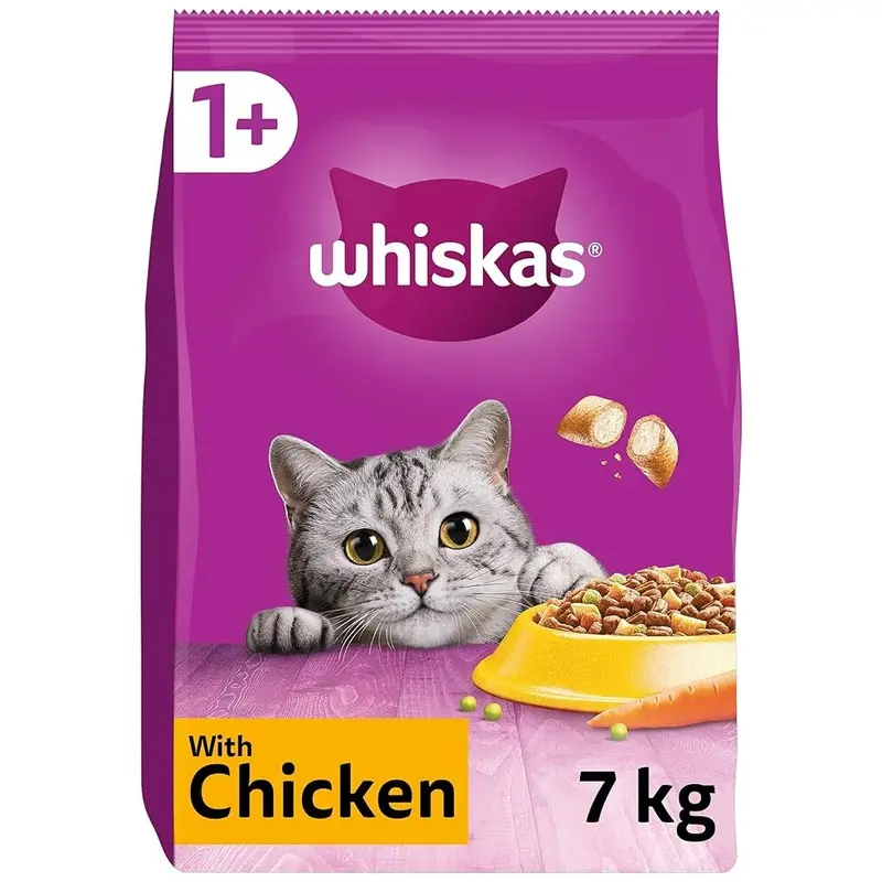 Whiskas 1+ Adult Chicken, Adult Dry Cat Food 7 Kg ( Pack Of 1) 7Kg
