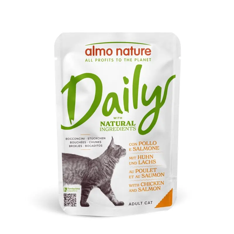 Almo Nature Salmon Daily Cat Food With Chicken And 70 G, Pack Of Size 30