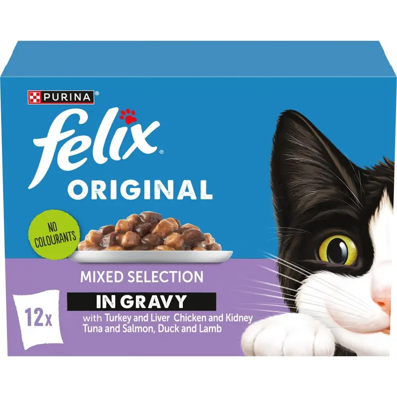 Felix Original Mixed Selection In Gravy Wet Cat Food 12X85g (Pack Of 4) Size 4