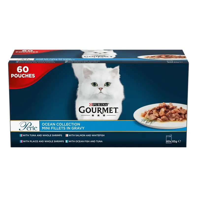 Gourmet Perle Pouches Mixed Saver Pack 60 X 85G - Ocean Collection In Gravy