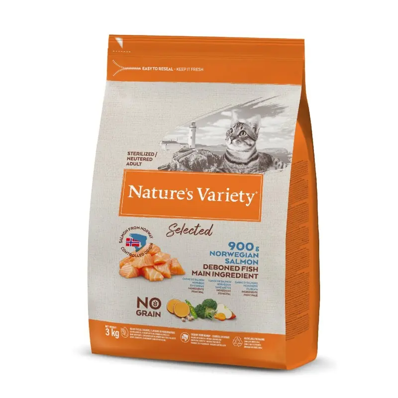 Natures Variety Salmon Selected Dry - Norwegian For Adult Sterilized Cats