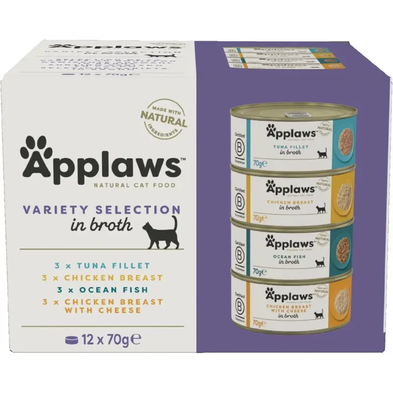 New Applaws Natural Wet Cat Food, Multipack Chicken And Fish