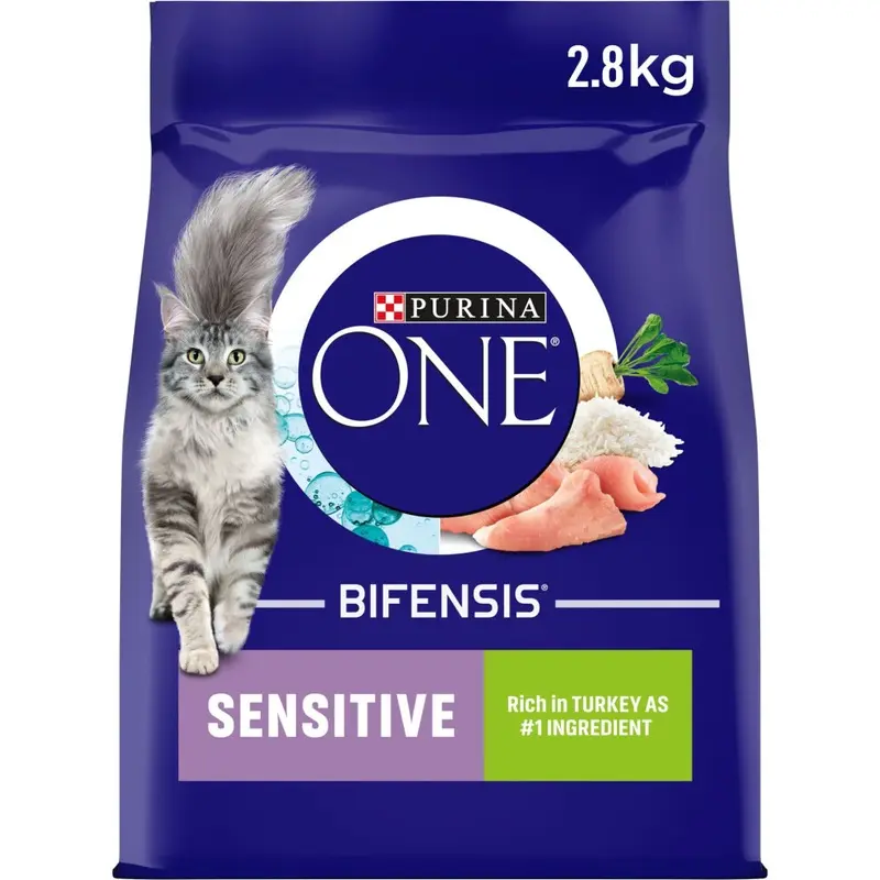 Purina One | Sensitive Dry Cat Food, Turkey And Rice, 2.8Kg