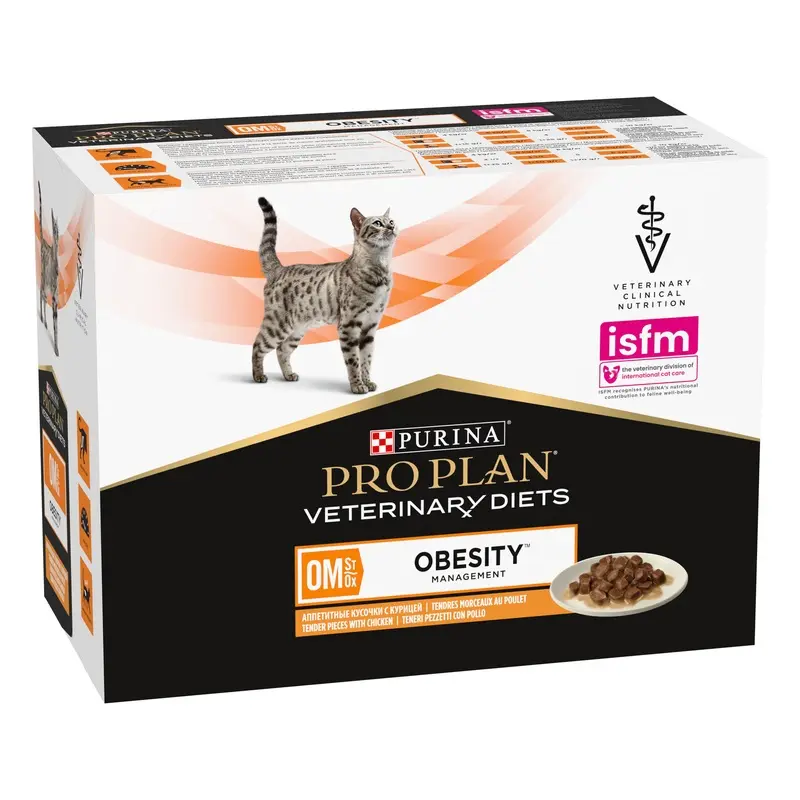 Purina Pro Plan Veterinary Diets Feline Om Obesity Management - Chicken - 10 X 85G