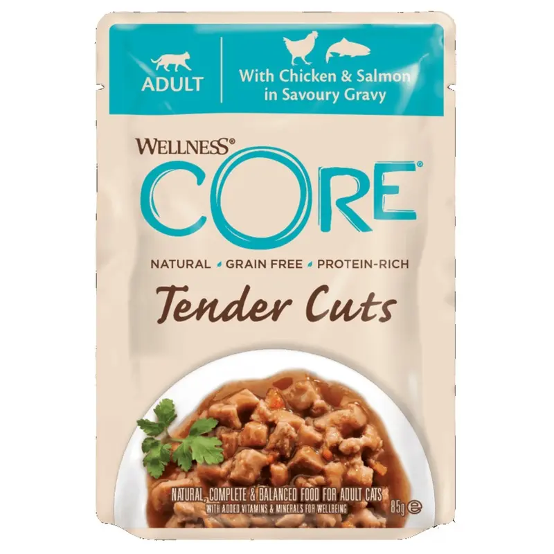 Wellness Core Tender Cuts Adult Wet Cat Food Chicken And Salmon 85G