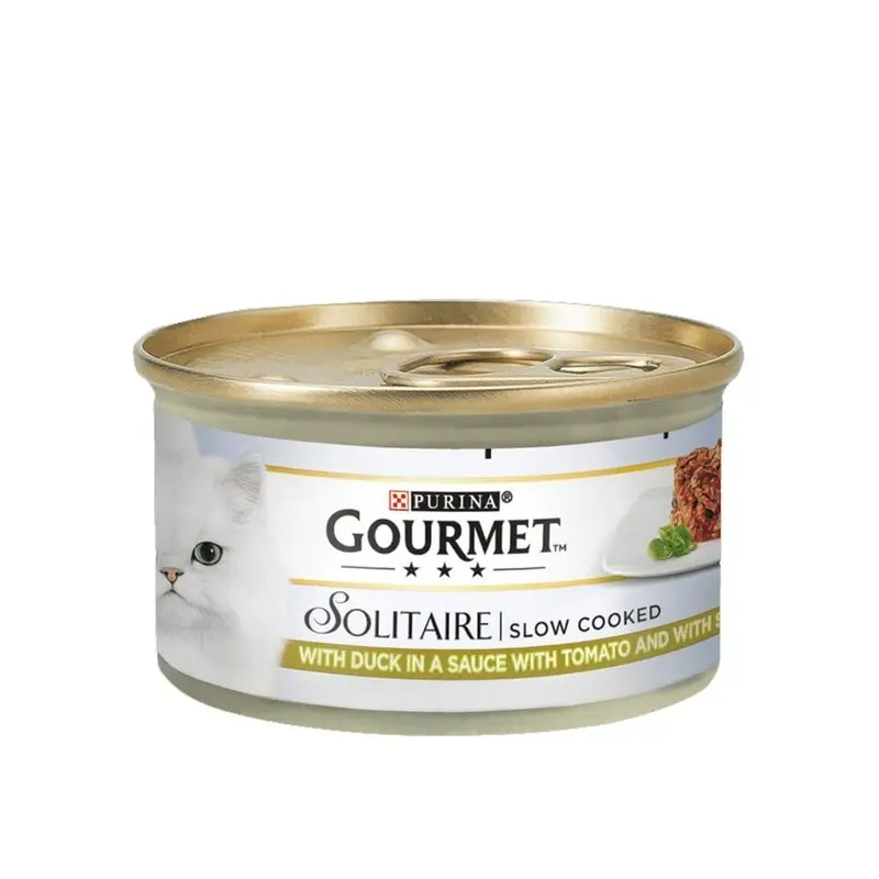 Gourmet Solitaire Slow Cooked Duck In Sauce Cat Food Mini Tin - : 85G