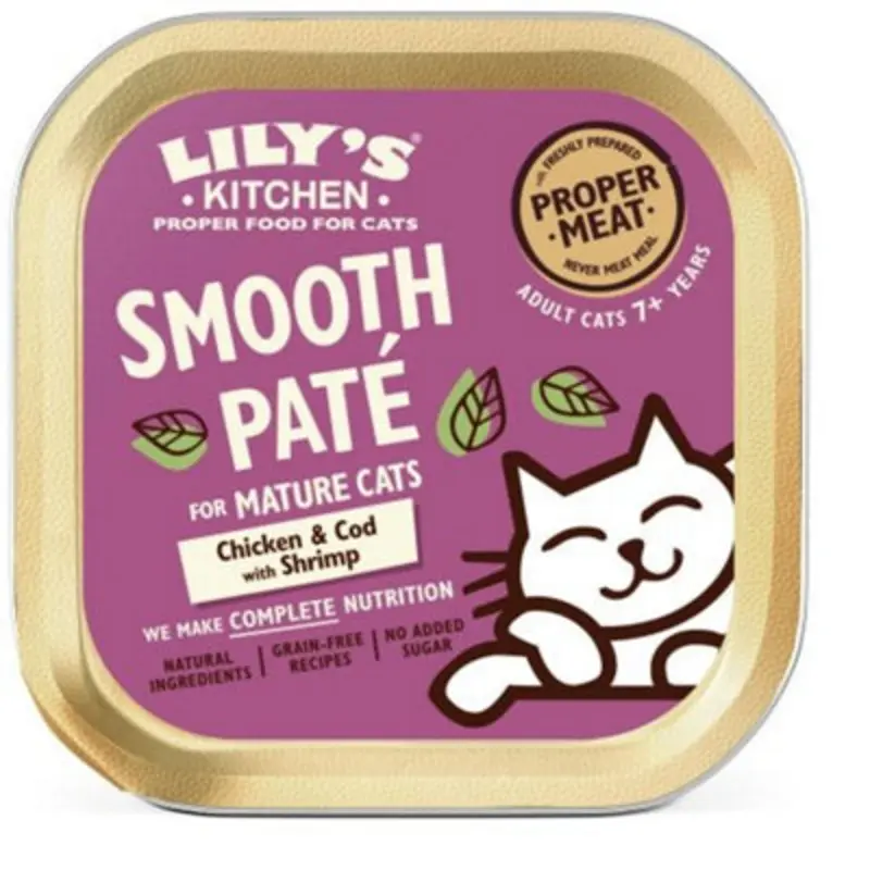 Lilys Kitchen Chicken & Cod Pat For Mature Cats 85G (Pack Of 19) Grain