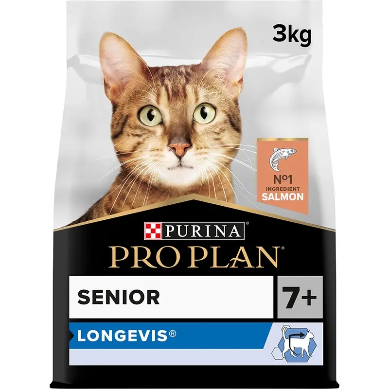 Pro Plan Longevis Dry 7+ Senior Cat Food Salmon 3Kg