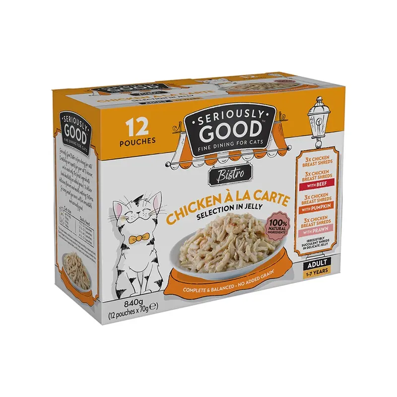 Seriously Good Chicken A La Carte Selection Wet Adult Cat Food Jelly 12 X 70G