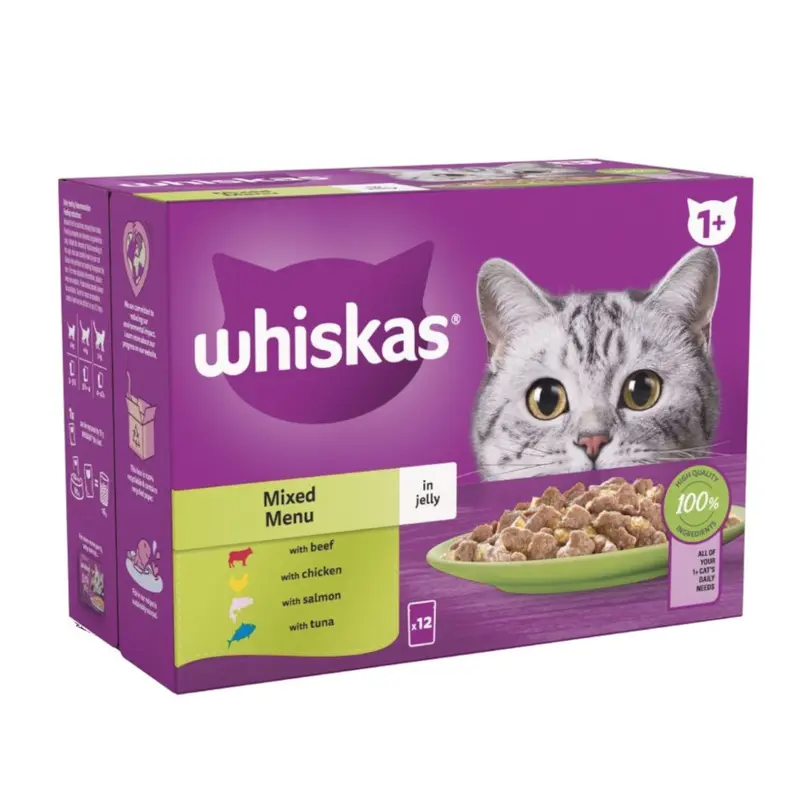 Whiskas 1+ Mixed Menu In Jelly - 40 X 85G