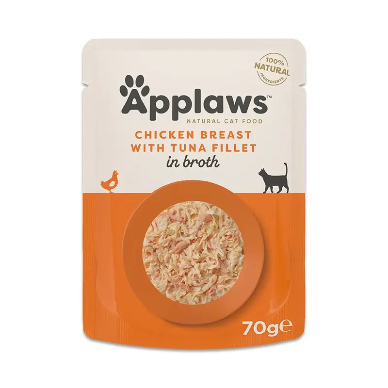 Applaws Natural Wet Adult Cat Food Chicken Breast With Tuna Fillet In Broth 70G