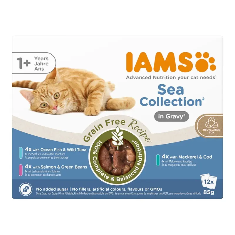 Iams Advanced Nutrition Grain Free - Sea Collection In Gravy - 12 X 85G