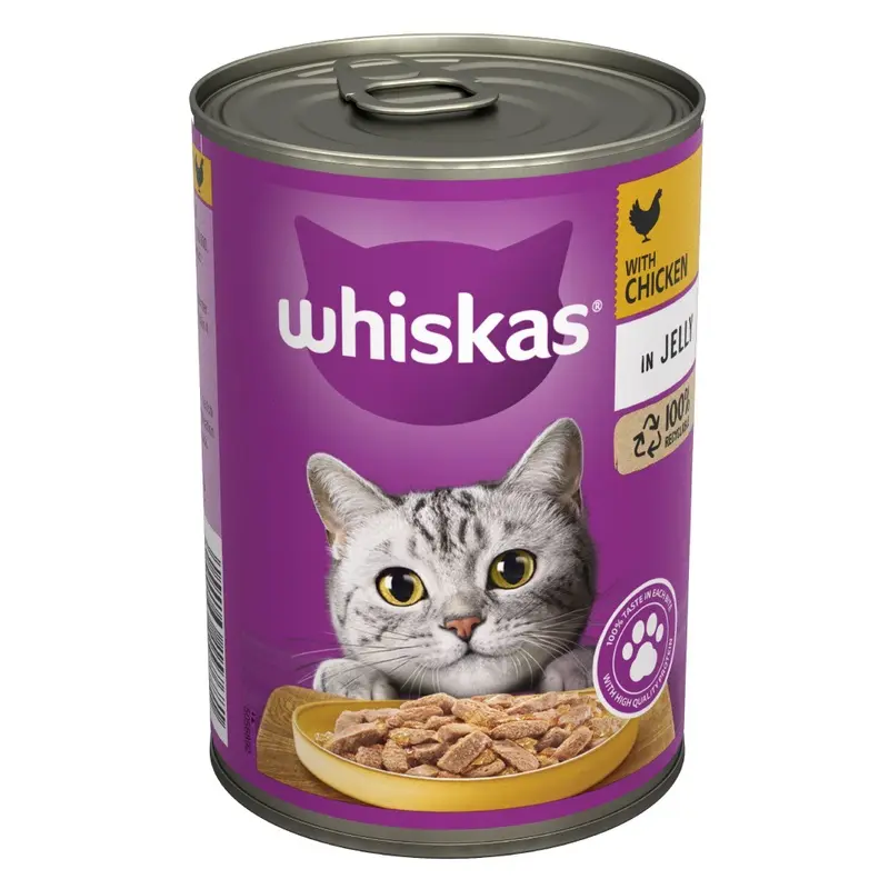 Whiskas 1+ Cans 12 X 400G - Chicken In Jelly