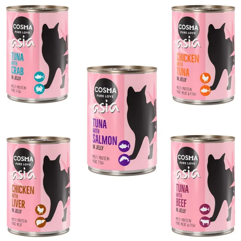 Cosma Asia In Jelly Mixed Trial Packs - 6 X 400G Mixed Pack (5 Varieties)
