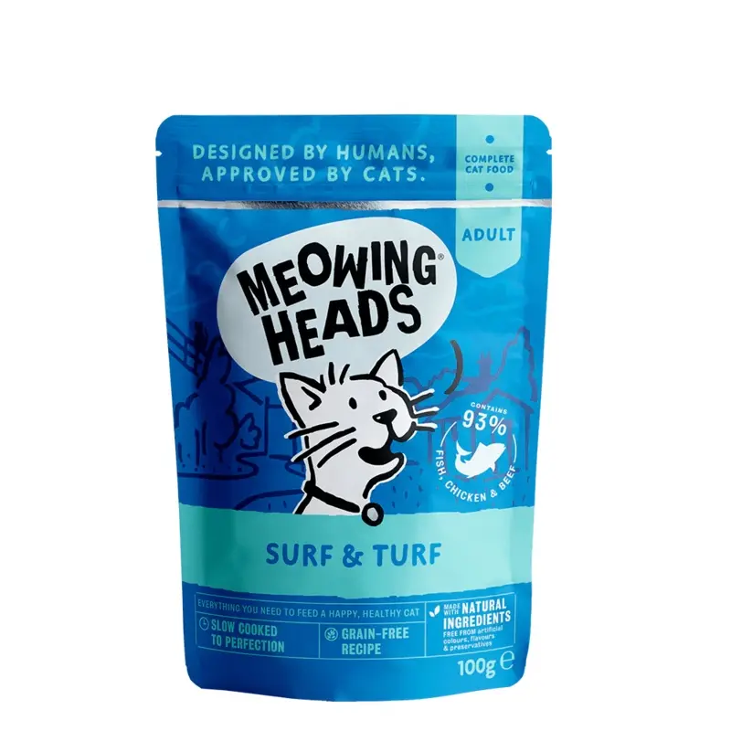 Meowing Heads Grain/Salmon Surf & Turf | : 100G