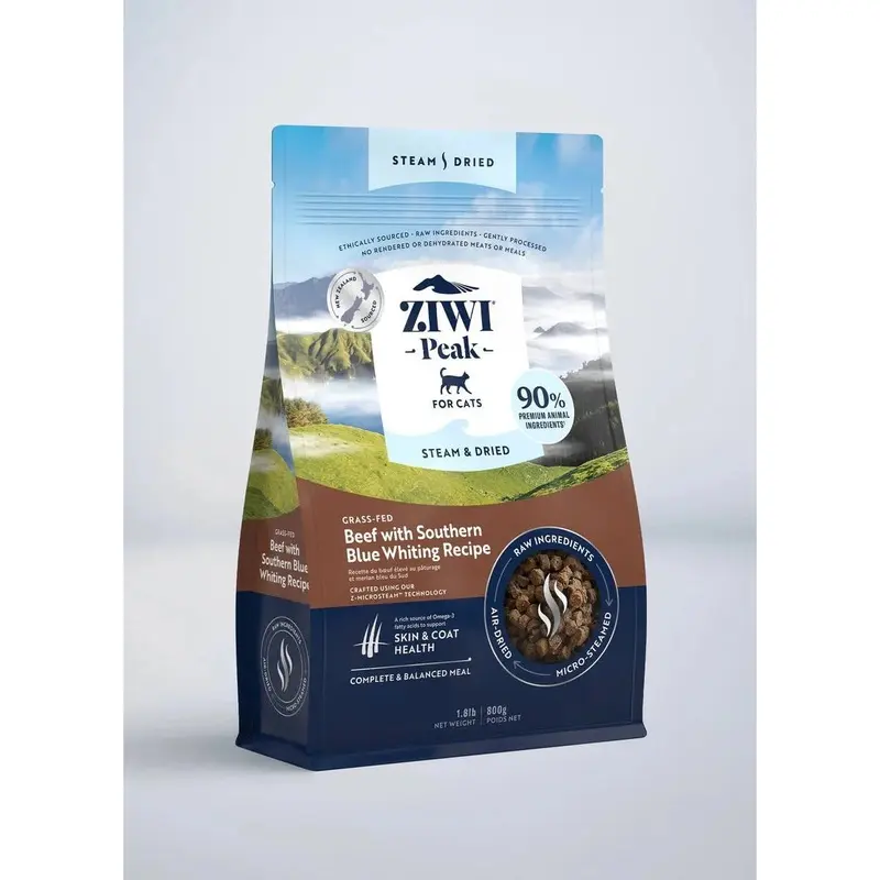 Ziwi Peak Blue Cat Steam Dried Beef With Southern Whiting | : 800G