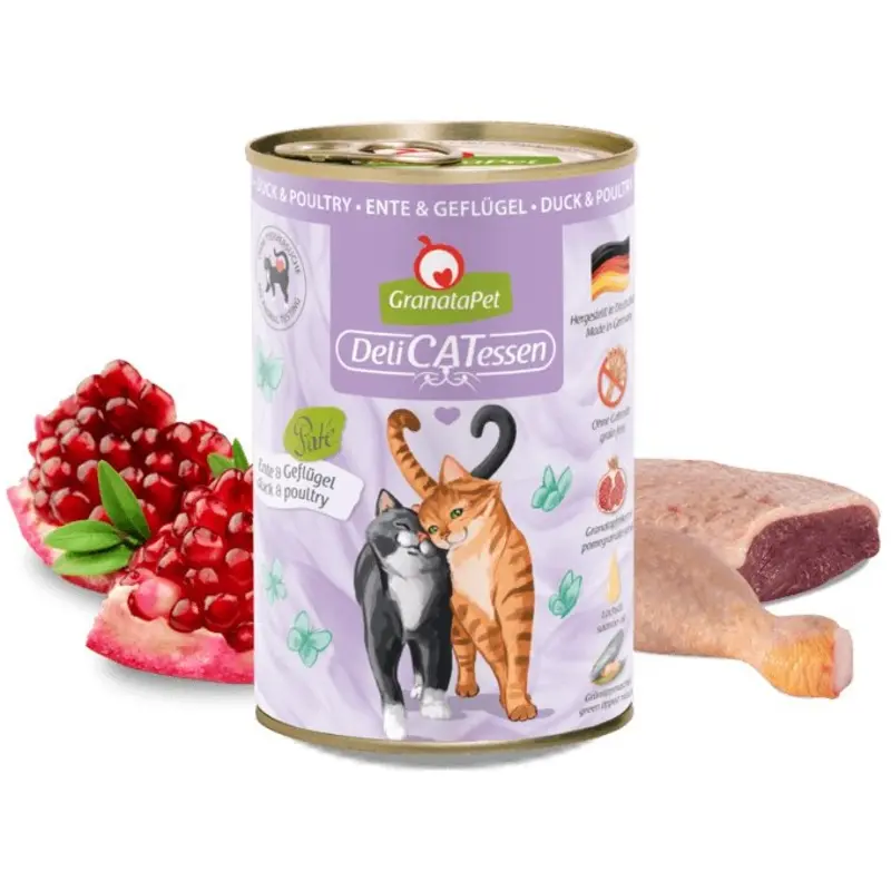 Granatapet Salmon/Green Cat - Wet Food Delicatessen Duck & Poultry | : 6*400G Can Size 36