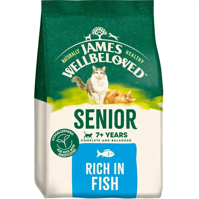 James Wellbeloved Senior Fish & Rice Dry Cat Food - 12Kg