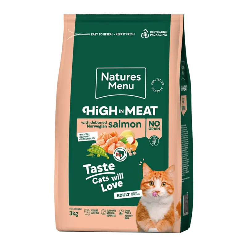 Natures Menu Salmon Cat Dry High In Meat With Deboned Norwegian Dry Food | : 3Kg