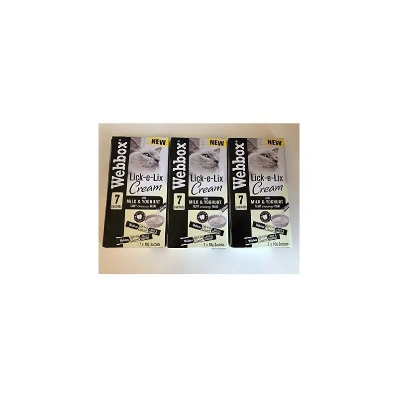 New Webbox Lick-E-Lix With Milk And Yoghurt X 10G Sachets (Pack Of 3) Cream Size 7