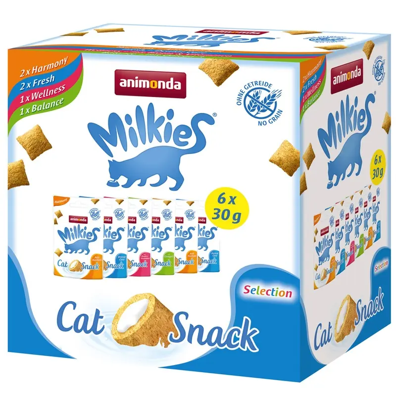 Animonda Milkies Crunch Bag Mixed Pack - 6 X 30G (4 Varieties)