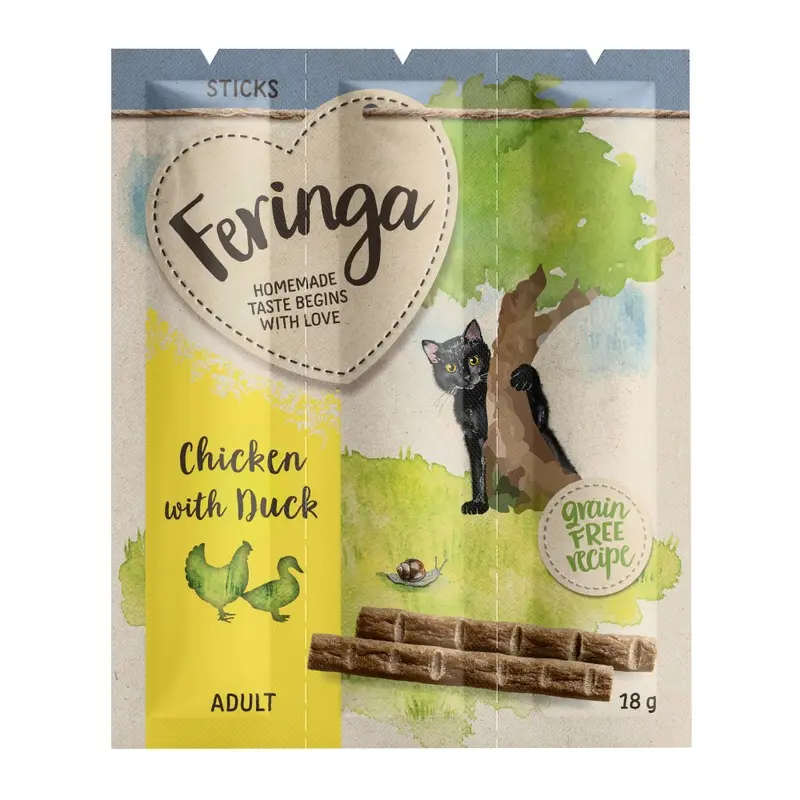 Feringa Cat Treats - 15% Off! * - Chicken & Duck (3 X 6G Sticks)