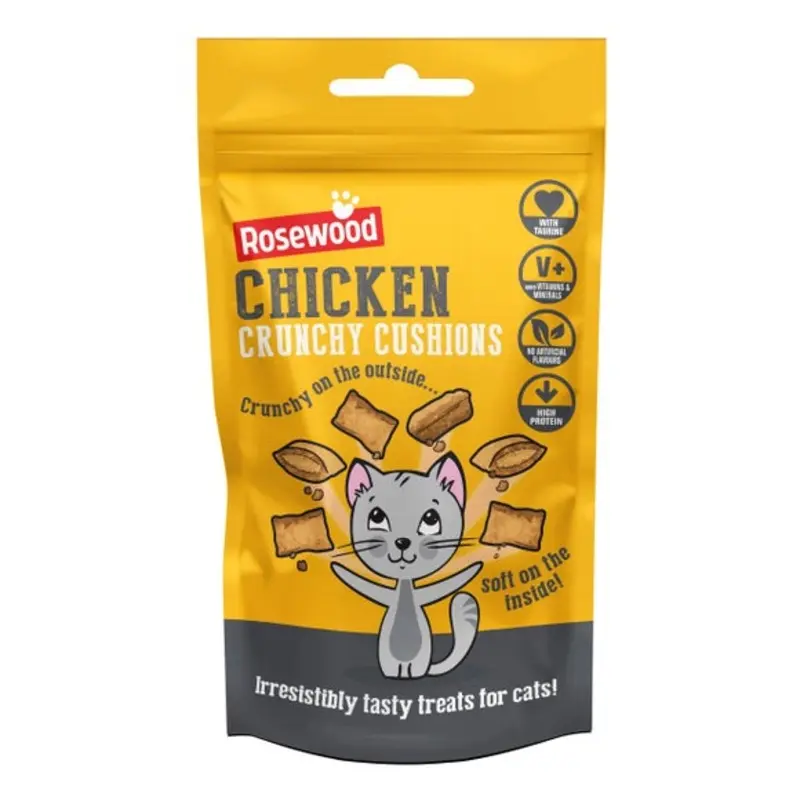 Rosewood Crunchy Chicken Cushion Cat Treats, 60g