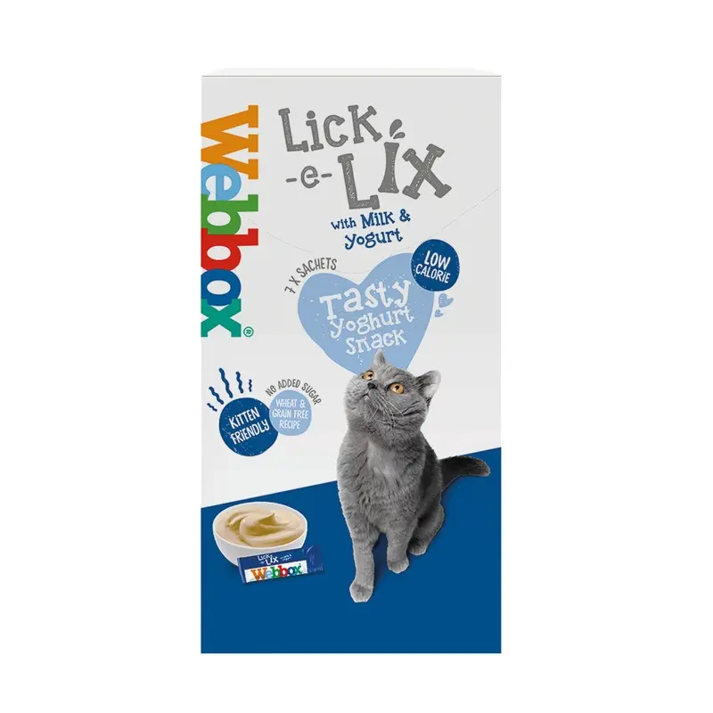Webbox Lick-E-Lix Cream Milk And Yoghurt Sachets Cat Treat 7 X 10G