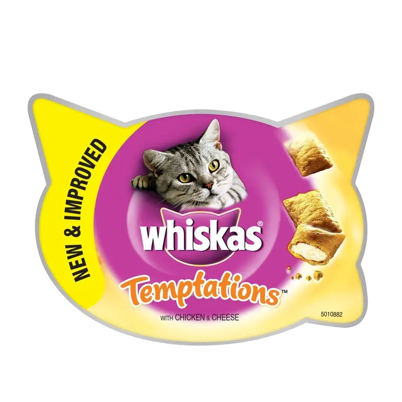 Whiskas Temptations Cat Treats With Chicken & Cheese - : 60G