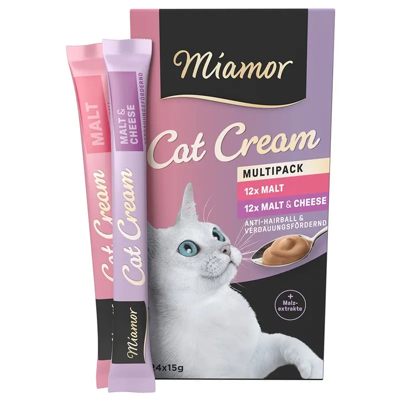 Miamor Cat Snack Malt-Cream & Malt-Cheese Mixed Pack - 24 X 15G