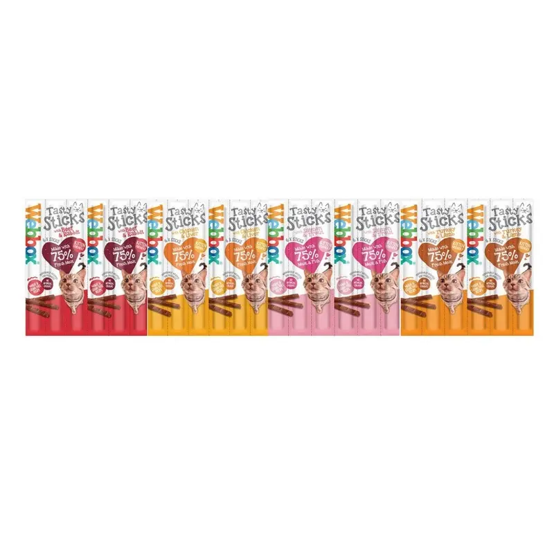 Webbox Cats Delight Tasty Sticks Chews Treats Variety Pack X 6 (72 Sticks) Size 12