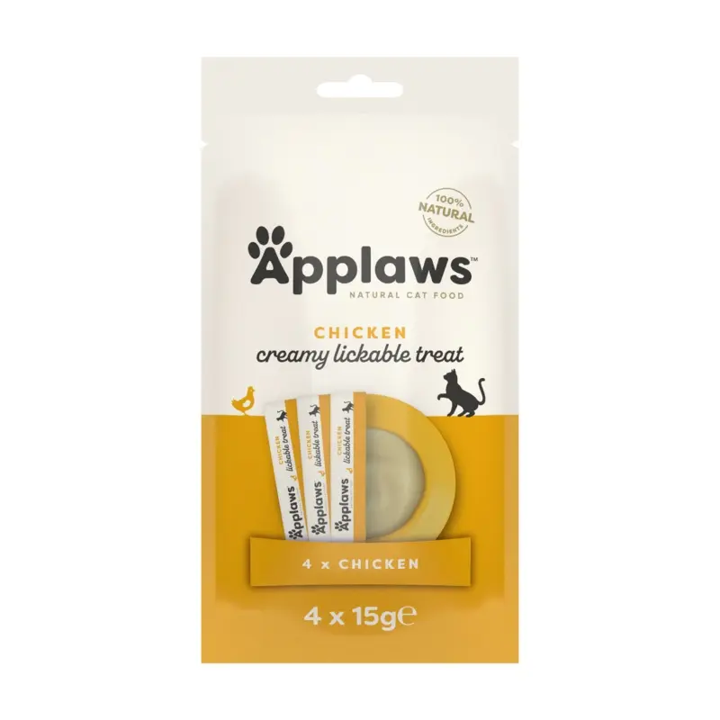 Applaws Natural Chicken Puree Lickable Cat Treats 4X15G